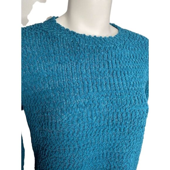 Style & Co‎ Teddy Sweater Top Women's SMALL Teal Super-Soft Relaxed-Fit NEW - Picture 3 of 9